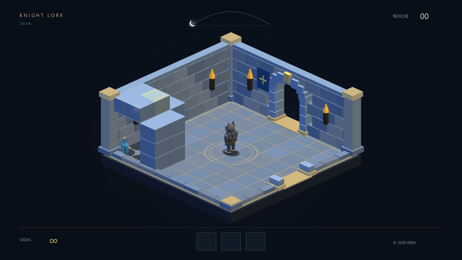 Una habitación del castillo de Knight Lore en el modo 2026