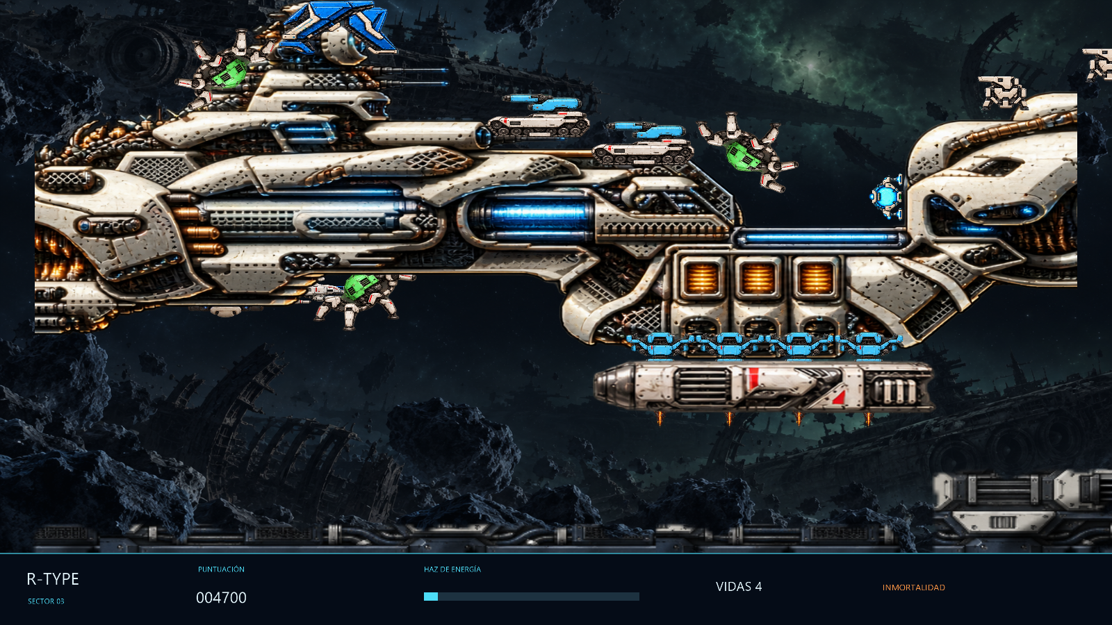 La nave R-9 frente a un enorme acorazado en R-Type 2026